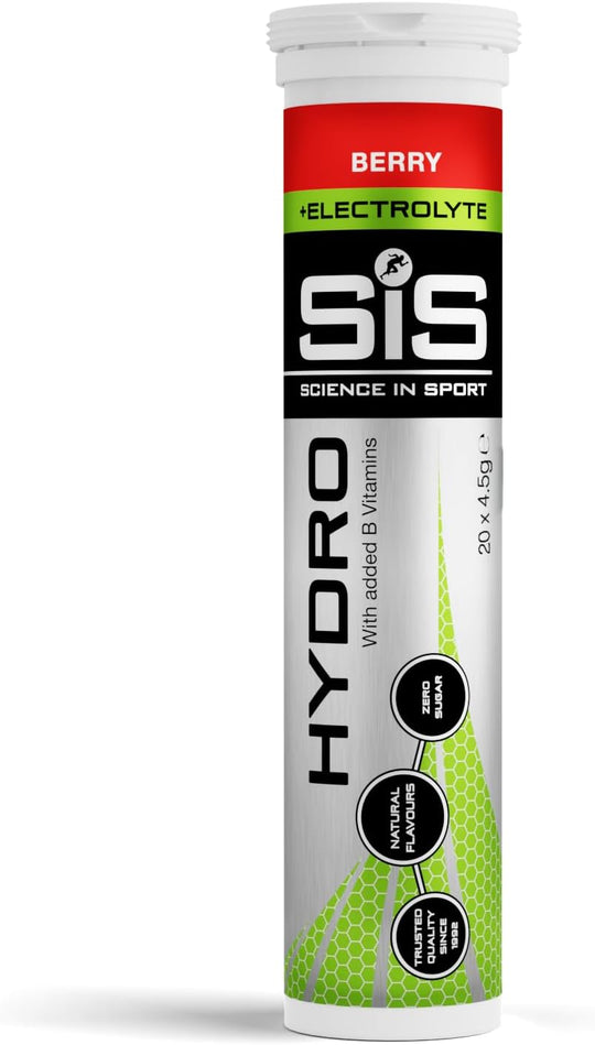 20 Hydro Hydration Tablets, Gluten-Free, Zero Sugar, Berry Flavour 