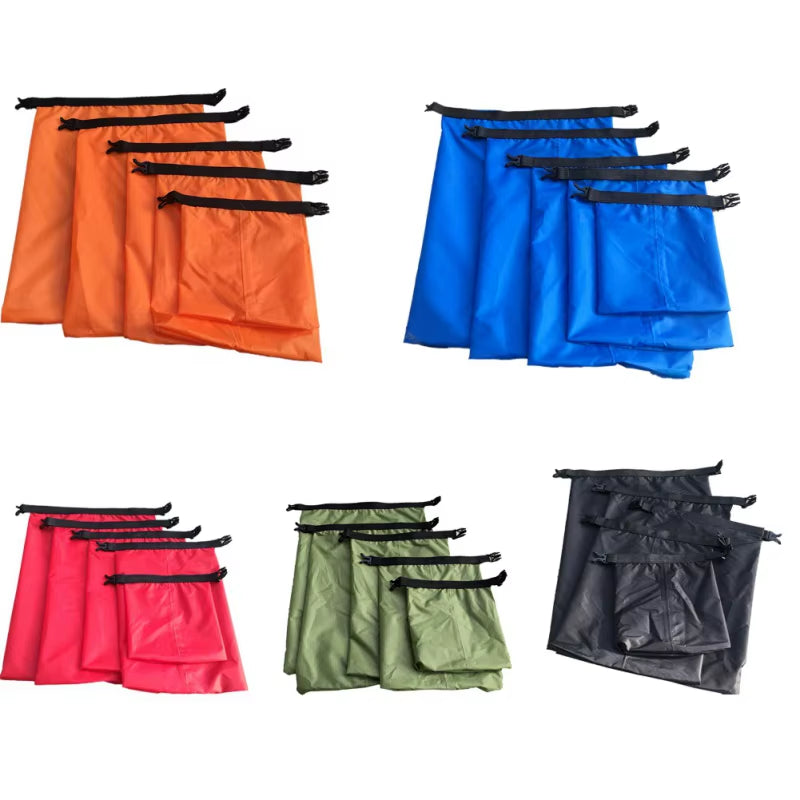 5Pcs Waterproof Dry Bag for Camping Drifting Hiking Swimming Rafting Kayaking River Trekking Bags Outdoor Storage Pack Sack