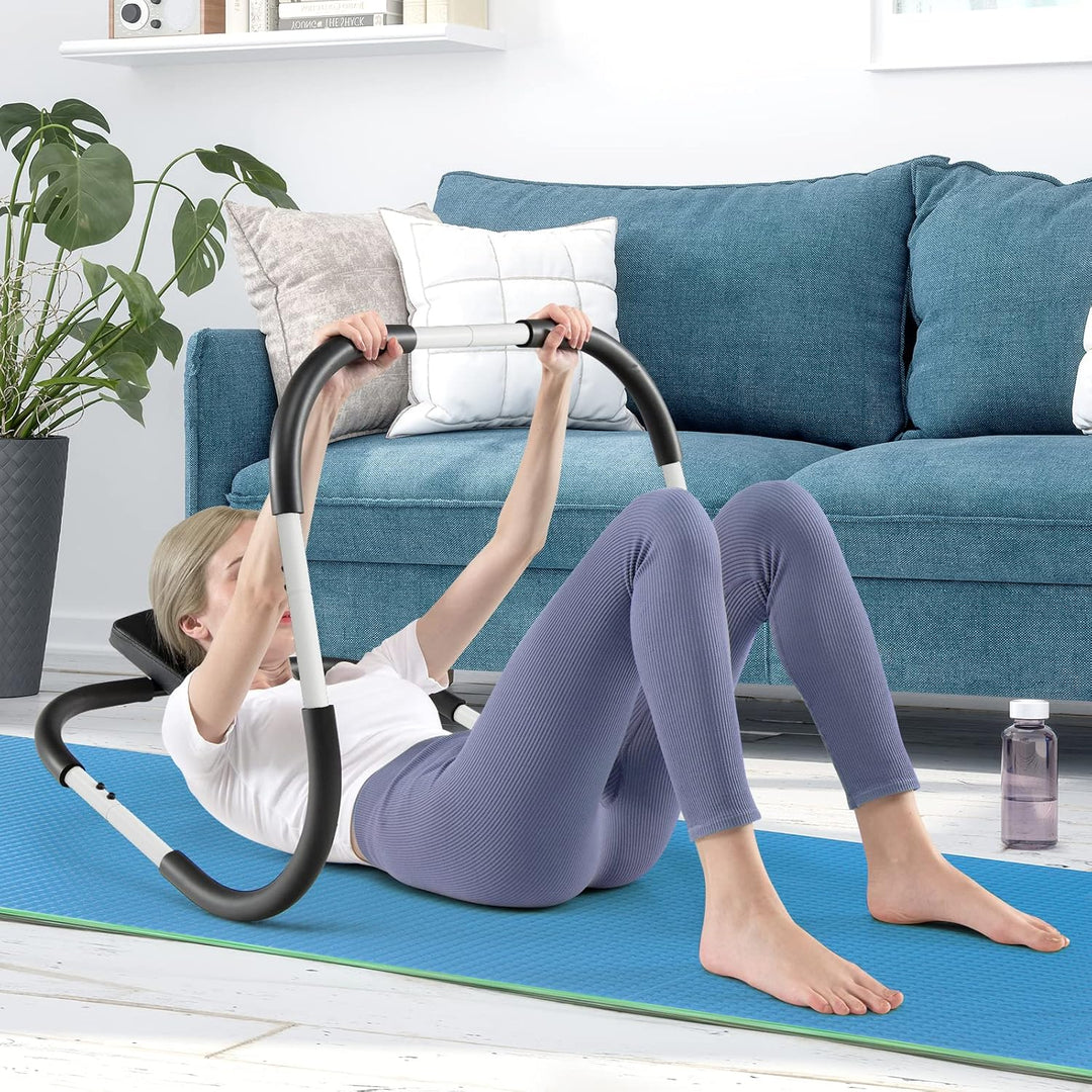 Ab Cruncher, Abdominal Trainer Sit up Exercise Roller with Head Support, Core and Abs Workout Machine for Home Gym Fitness