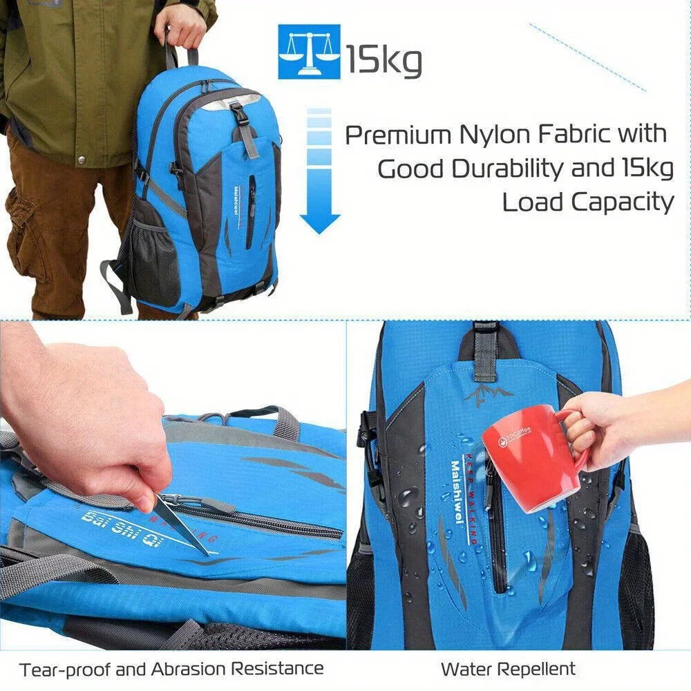 Outdoor Backpack Men'S Large Capacity Travel Lightweight Casual Hiking Backpack Sports Waterproof Travel Mountaineering Bag