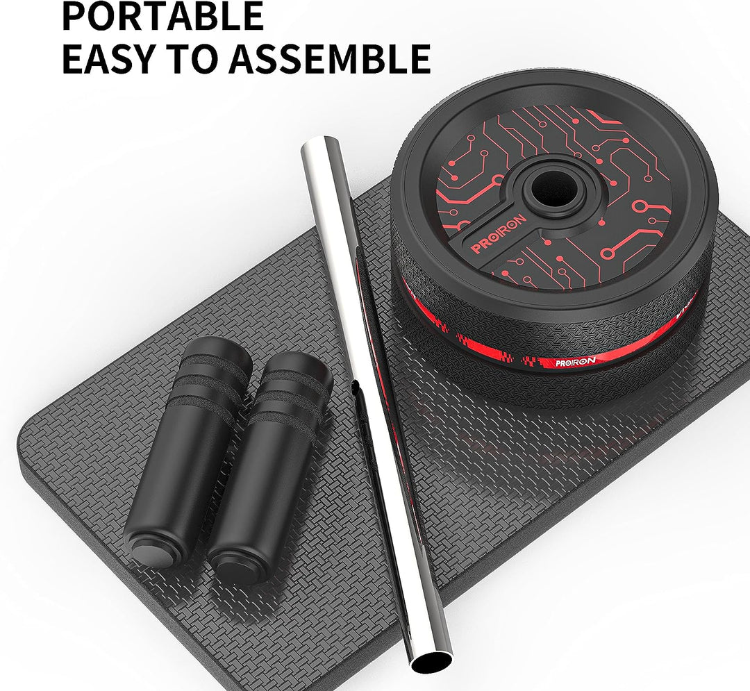 Ultra-Wide Ab Roller Wheel, Abs Roller for Abdominal & Core Strength Training, Exercise Wheels for Home Gym Workout, Fitness Equipment for Core Workout, Abs Trainer with Knee Pad
