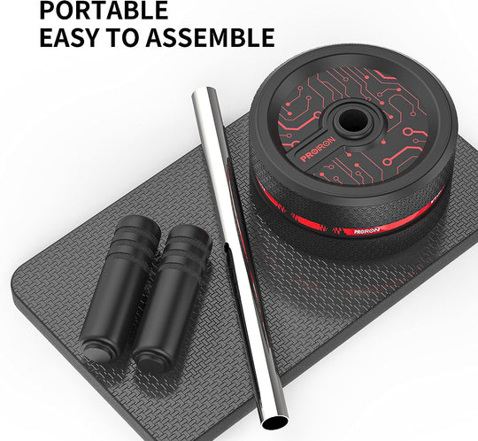 Ultra-Wide Ab Roller Wheel, Abs Roller for Abdominal & Core Strength Training, Exercise Wheels for Home Gym Workout, Fitness Equipment for Core Workout, Abs Trainer with Knee Pad