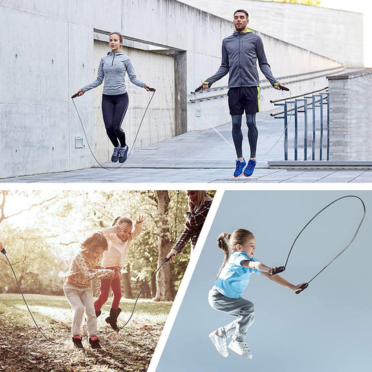 Skipping Rope, Speed Jump Rope Tangle-Free Adjustable Cord with Rapid Ball Bearings & Soft Foam Handle for Fitness Workouts Fat Burning Exercises Boxing - Spare Cord Length Adjuster Included