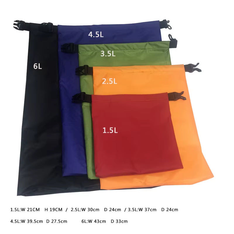 5Pcs Waterproof Dry Bag for Camping Drifting Hiking Swimming Rafting Kayaking River Trekking Bags Outdoor Storage Pack Sack