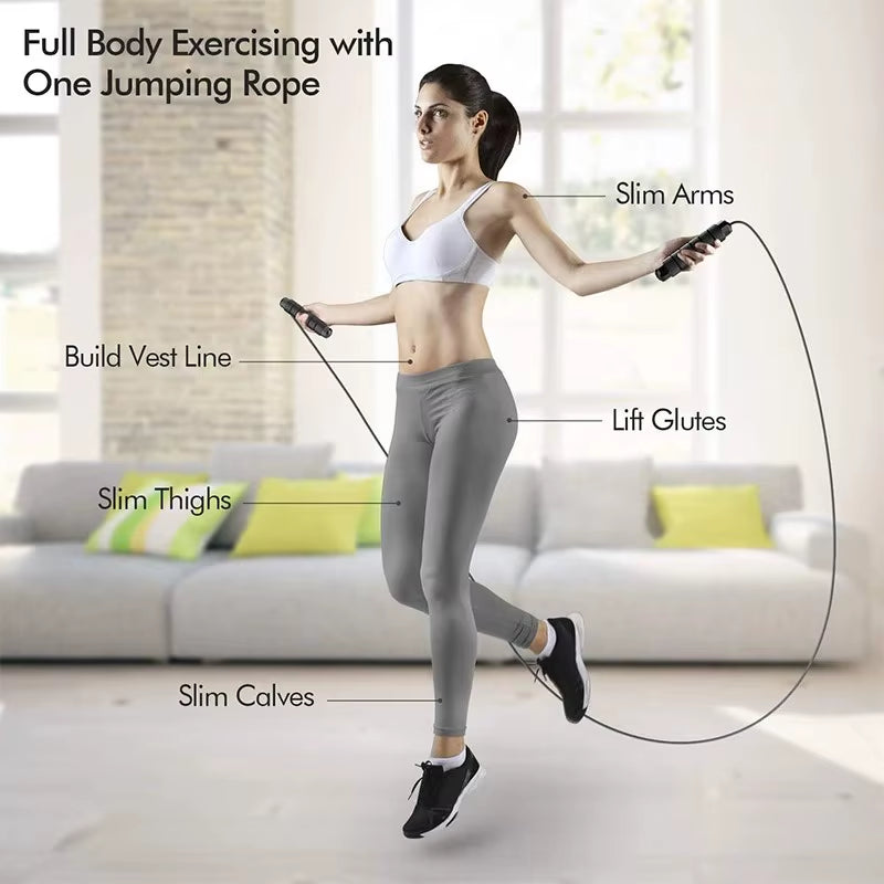 Skipping Rope with Ball Bearings Rapid Jump Rope Cable for Aerobic Exercise Speed Training Extreme Jumping Endurance Training