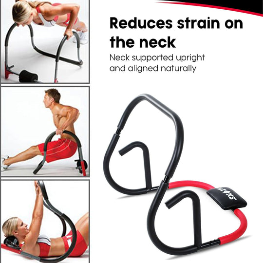 Abdominal Abs Cruncher Excercise Roller Ultimate Ab Crunch Machine Pro Toner Muscles Home Gym Tummy Abs Workout Equipment for Men Women (Red)