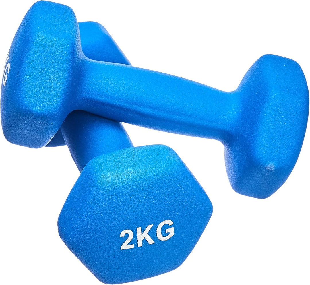 Neoprene Dumbbell Pair, 4Kgs, 2 Kg (Set of 2), Azul