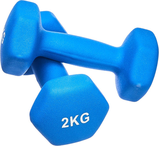 Neoprene Dumbbell Pair, 4Kgs, 2 Kg (Set of 2), Azul