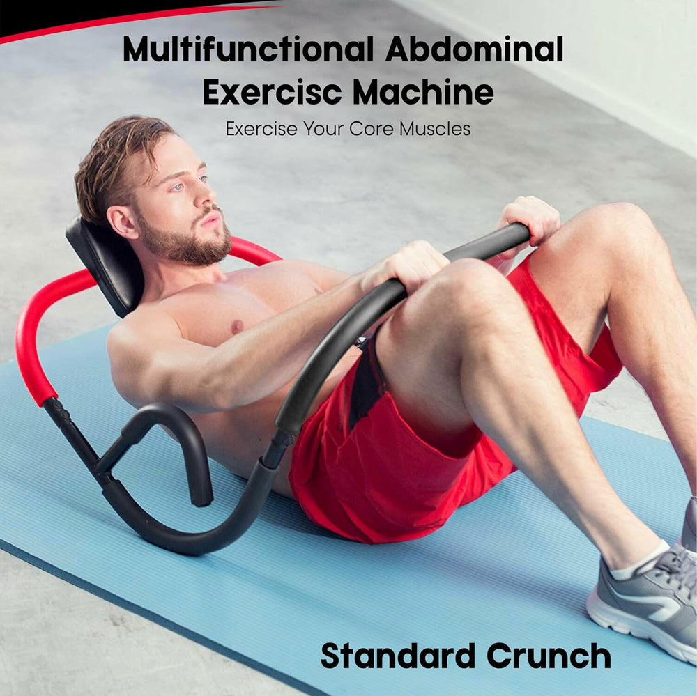 Abdominal Abs Cruncher Excercise Roller Ultimate Ab Crunch Machine Pro Toner Muscles Home Gym Tummy Abs Workout Equipment for Men Women (Red)