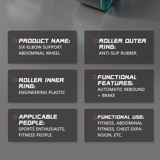 Abdominal Wheel Roller New Ab Roller Exercise Wheel Abs Workout Equipment Machine of Home Fitness Sports Sliders for Core Trainer Gym Automatic Rebound Elbow Support with Built-In Phone Holder