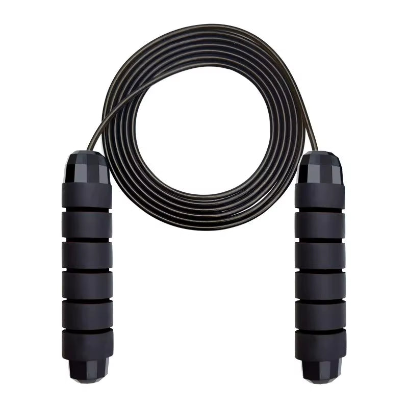 Black Skipping Rope with Ball Bearings Rapid Jump Rope