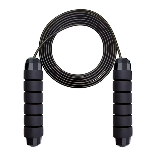 Black Skipping Rope with Ball Bearings Rapid Jump Rope