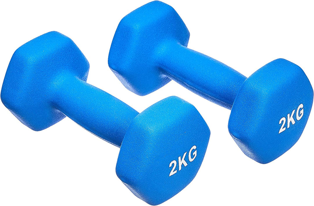 Blue Neoprene Dumbbell Pair, 4Kgs, 2 Kg (Set of 2), Azul