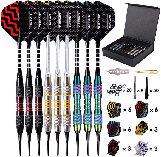 Darts Plastic Tip - Professional Soft Tip Darts Set for Electronic Dartboard 9 Pcs