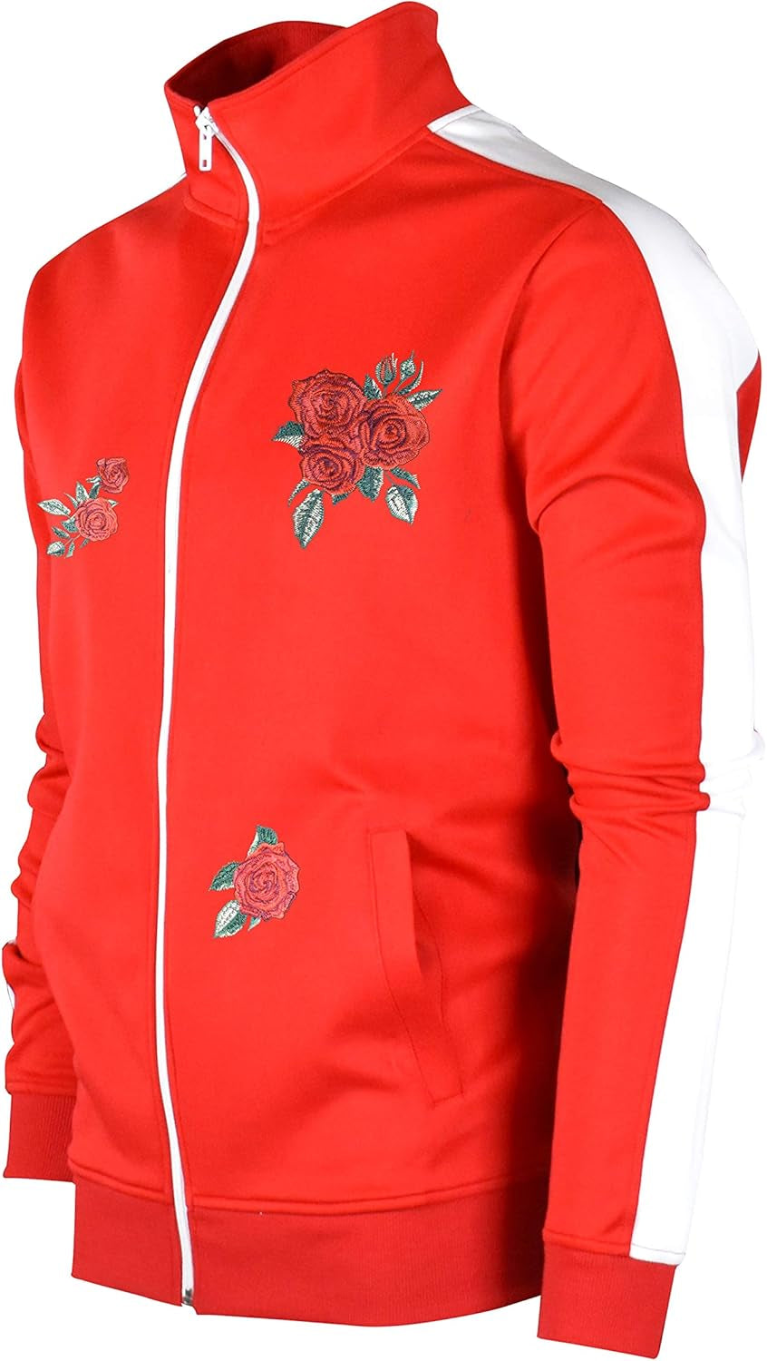 Track Jacket Mens Urban Hip Hop Premium Track Jacket Red