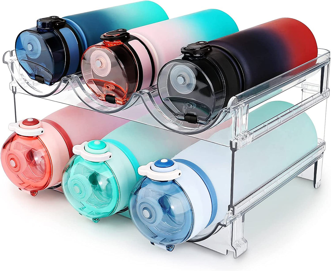 Water Bottle Organizer for Cabinet, Water Bottle Storage Organizer, 2 Packs