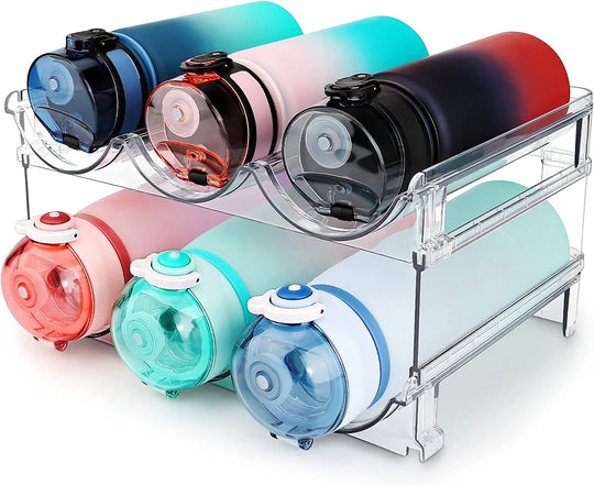 Water Bottle Organizer for Cabinet, Water Bottle Storage Organizer, 2 Packs
