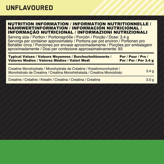 Micronised Creatine Powder, 100% Pure Creatine Monohydrate Powder for Performance and Muscle Power, Unflavoured Shake, 93 Servings, 317 G