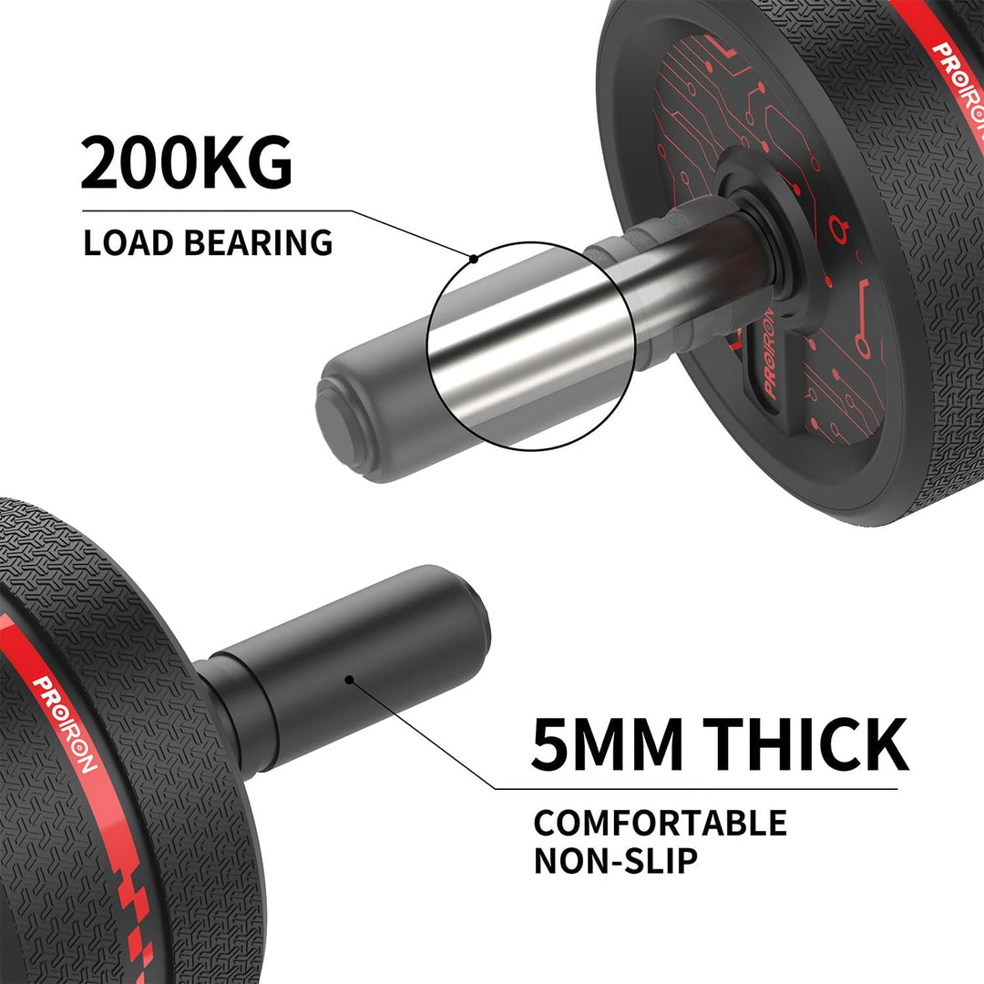 Ultra-Wide Ab Roller Wheel, Abs Roller for Abdominal & Core Strength Training, Exercise Wheels for Home Gym Workout, Fitness Equipment for Core Workout, Abs Trainer with Knee Pad