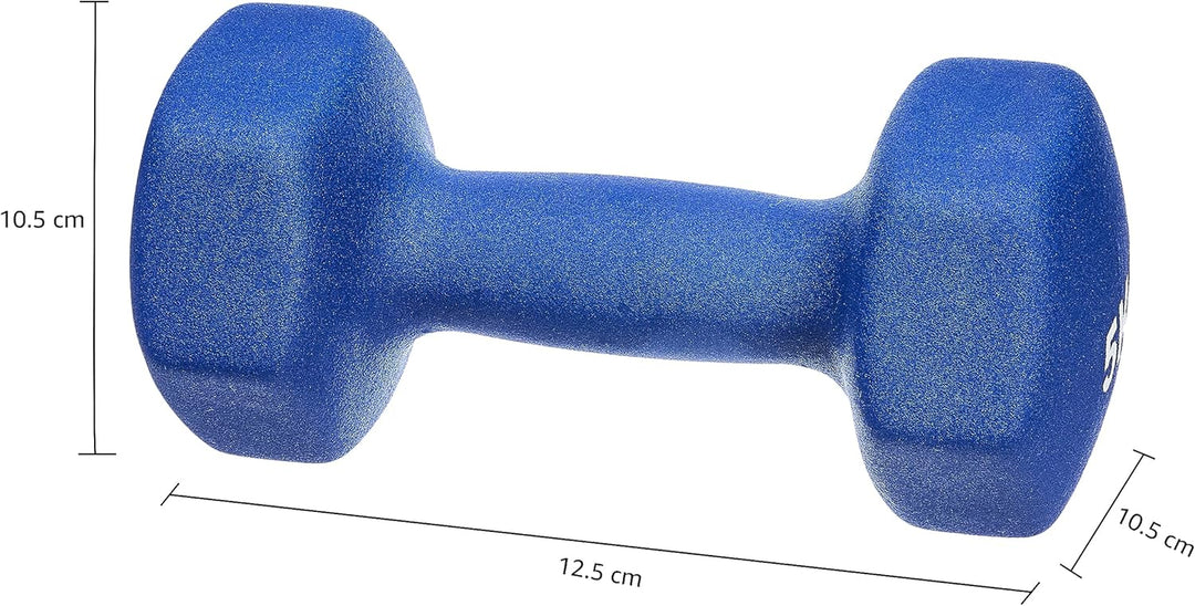 Neoprene Dumbbell Pair, 4Kgs, 2 Kg (Set of 2), Azul