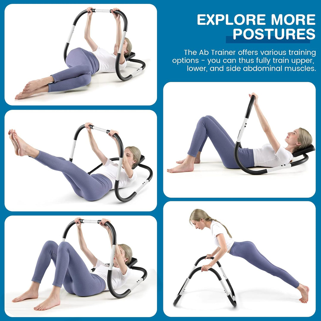 Ab Cruncher, Abdominal Trainer Sit up Exercise Roller with Head Support, Core and Abs Workout Machine for Home Gym Fitness
